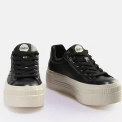 Shop BUFFALO Paired Laceup Lo Baskets Basses Vegan Noir/ Blanc Casse