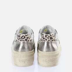 Clearance BUFFALO Paired Laceup Lo Baskets Basses Vegan Argent