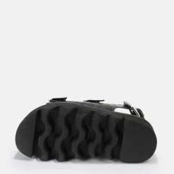 Cheap BUFFALO Perry On Sandales Plateforme Veganes Noir