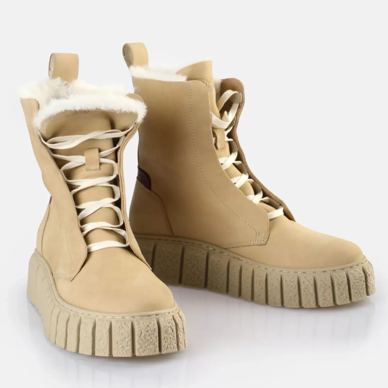 Online BUFFALO Rampa Lace Up Hi Warm Bottines Creme