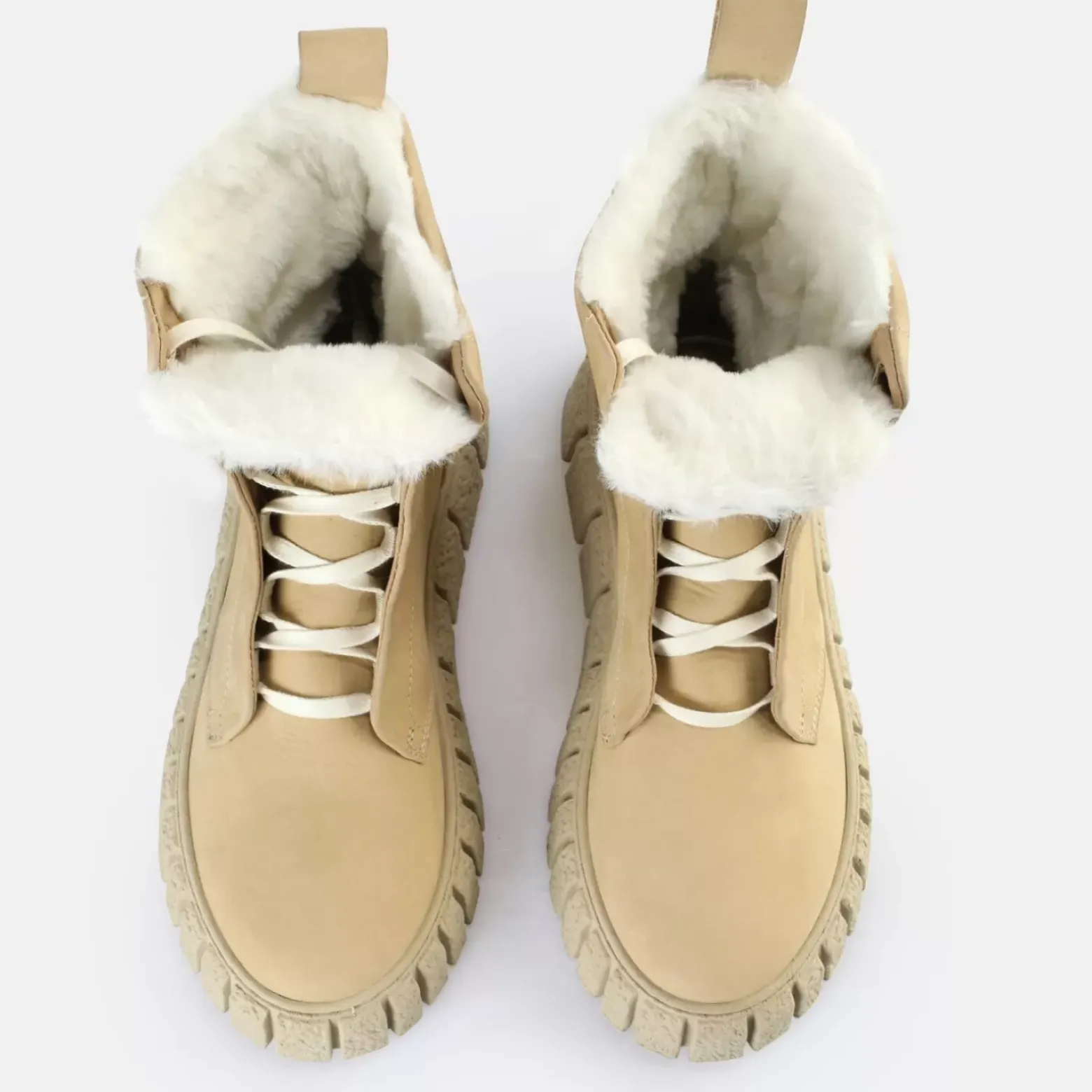 Online BUFFALO Rampa Lace Up Hi Warm Bottines Creme