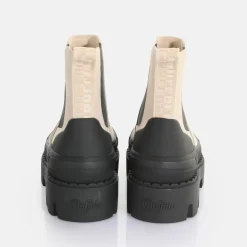 Cheap BUFFALO Raven Chelsea Bottines Vegan/Noir Creme