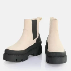 Cheap BUFFALO Raven Chelsea Bottines Vegan/Noir Creme