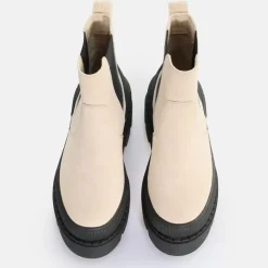 Cheap BUFFALO Raven Chelsea Bottines Vegan/Noir Creme