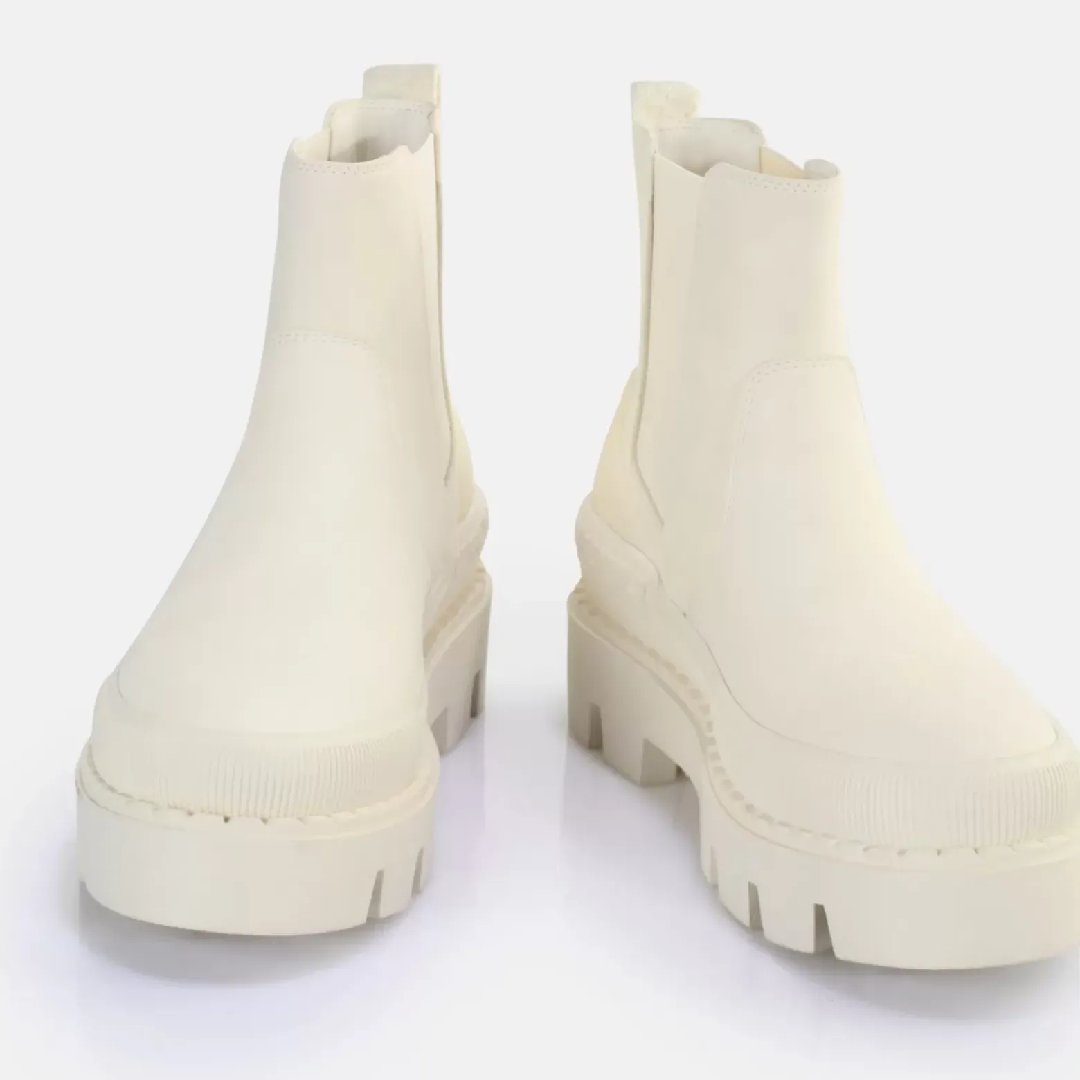 Best BUFFALO Raven Chelsea Bottines Vegan Blanc Casse