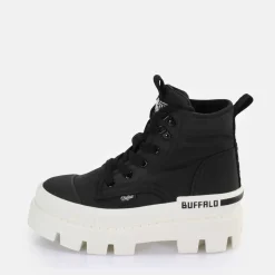 Hot BUFFALO Raven Hi Baskets Hautes Vegan Noir/Blanc Noir-Blanc