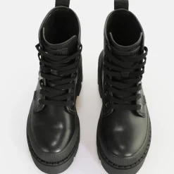 Sale BUFFALO Raven Laceup Hi Bottines Vegan Pour Homme Noir