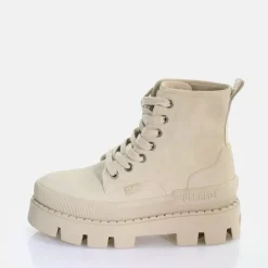 Best BUFFALO Raven Laceup Hi Bottines Vegan Noir Creme