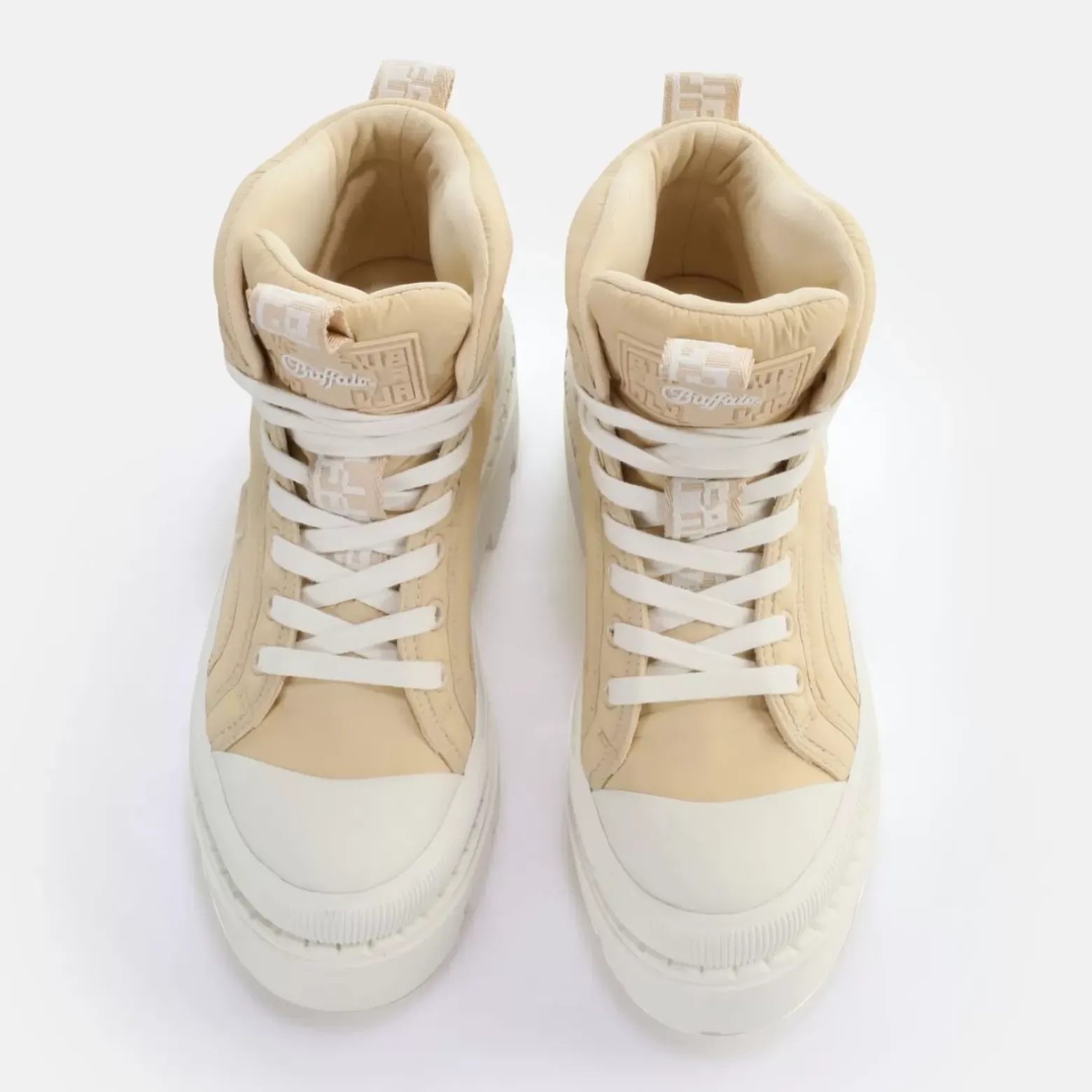 Shop BUFFALO Raven Laceup Mid Baskets Hautes Vegan Creme