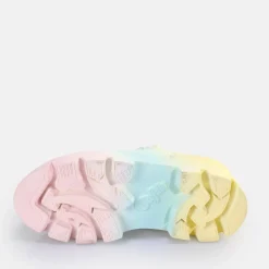 Clearance BUFFALO Raven Lo Baskets Basses Veganes Arc-En-Ciel Pastell Multi