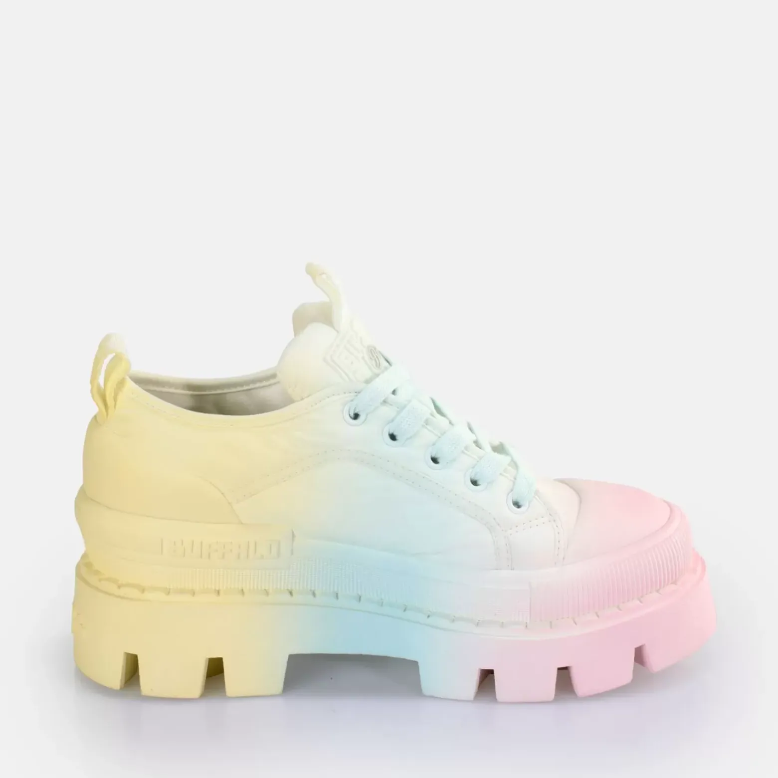 Clearance BUFFALO Raven Lo Baskets Basses Veganes Arc-En-Ciel Pastell Multi