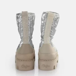 Clearance BUFFALO Raven Snow Boot Bottines Vegan Argent