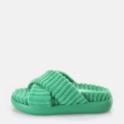Discount BUFFALO Rey Cross Claquettes De Piscine A Plateforme Veganes Vert