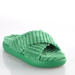 Discount BUFFALO Rey Cross Claquettes De Piscine A Plateforme Veganes Vert