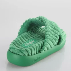 Discount BUFFALO Rey Cross Claquettes De Piscine A Plateforme Veganes Vert