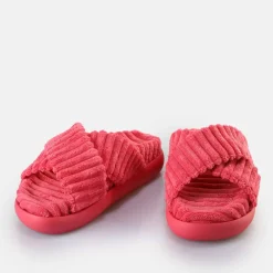 Online BUFFALO Rey Cross Claquettes De Piscine A Plateforme Veganes Hot Pink Rose Vif