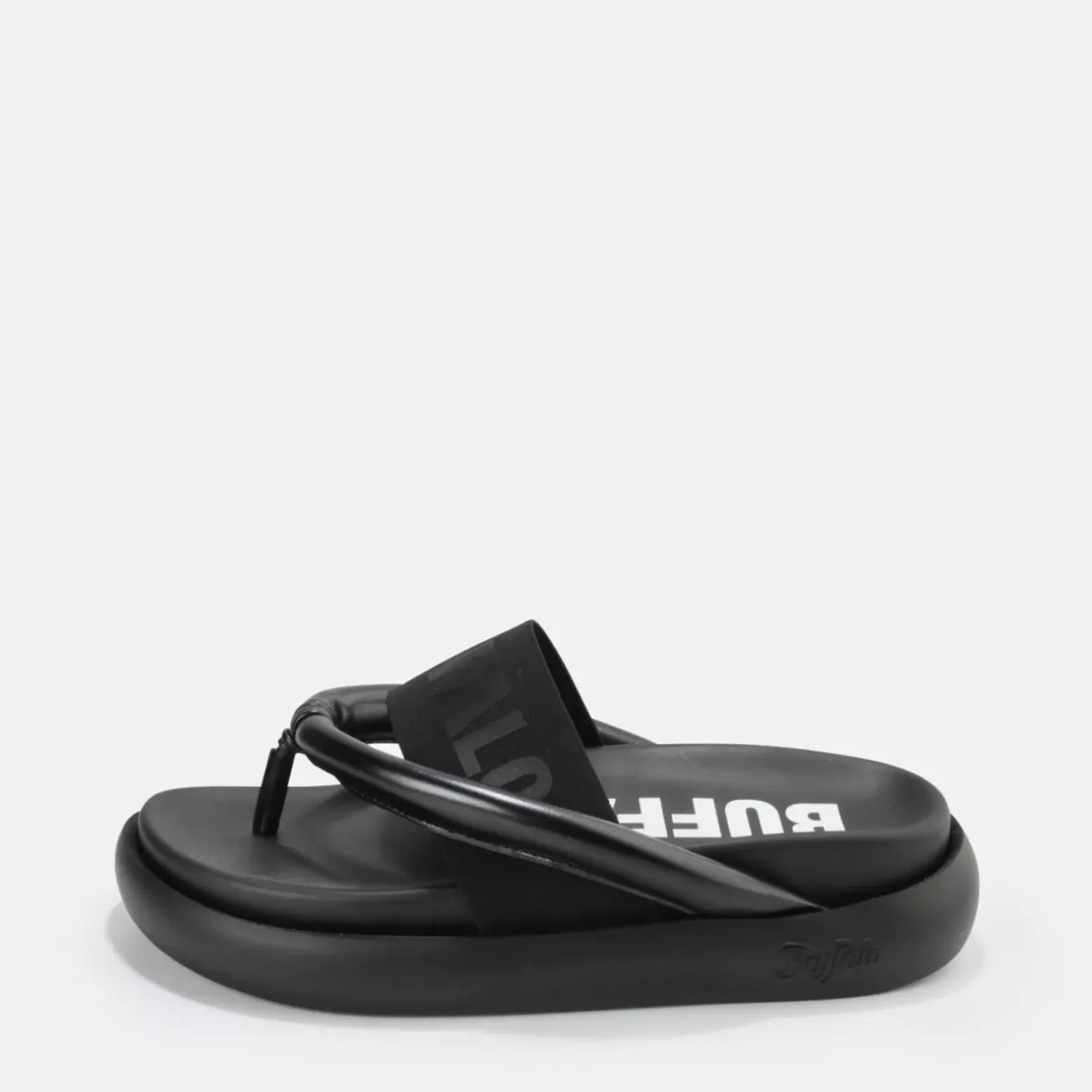 Cheap BUFFALO Rey Flip Sandales A Plateforme Veganes Noir