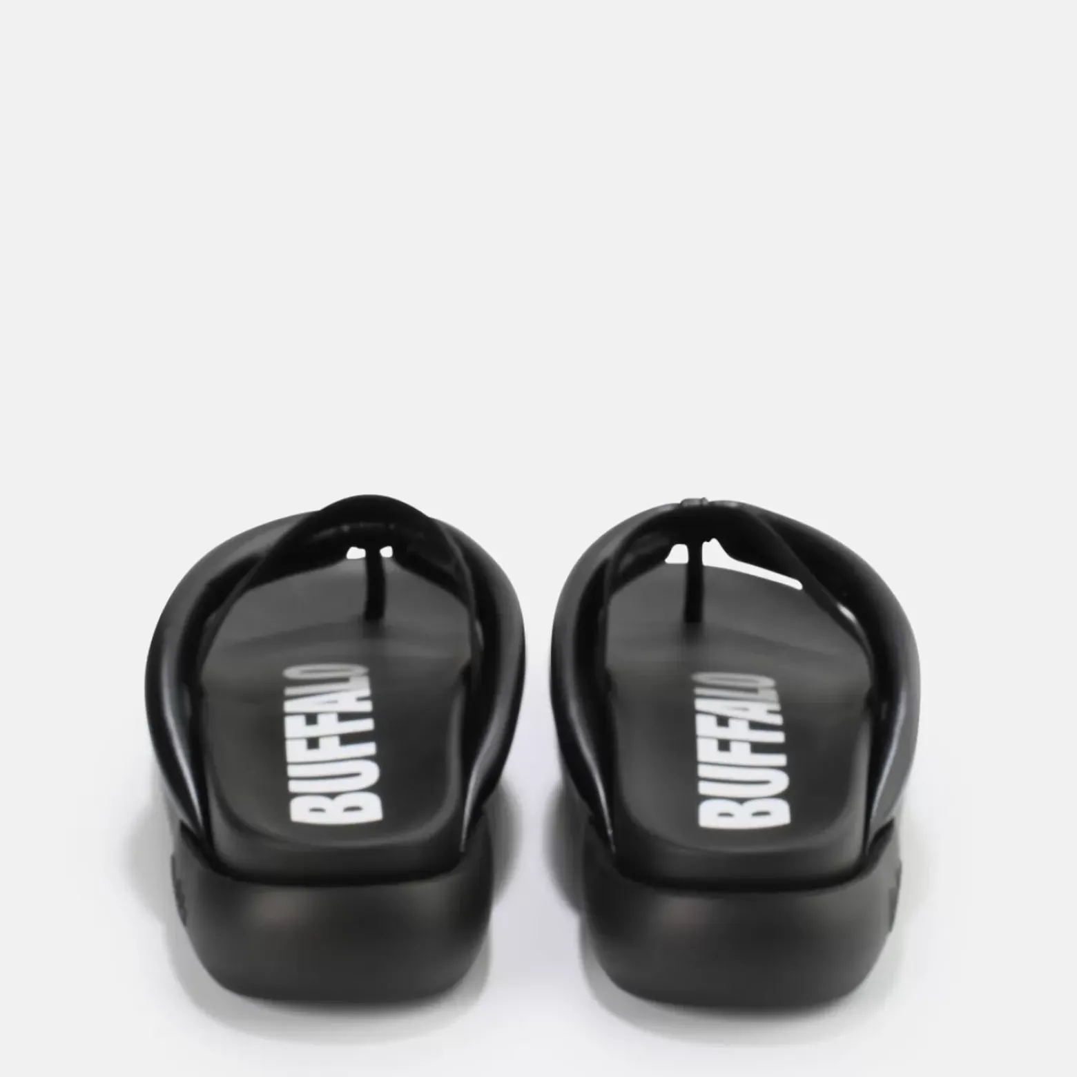 Cheap BUFFALO Rey Flip Sandales A Plateforme Veganes Noir