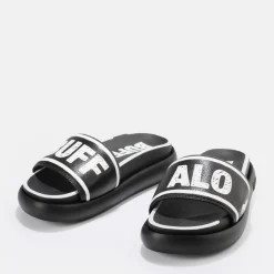 Online BUFFALO Rey Mules Veganes Noir-Blanc
