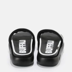 Online BUFFALO Rey Mules Veganes Noir-Blanc