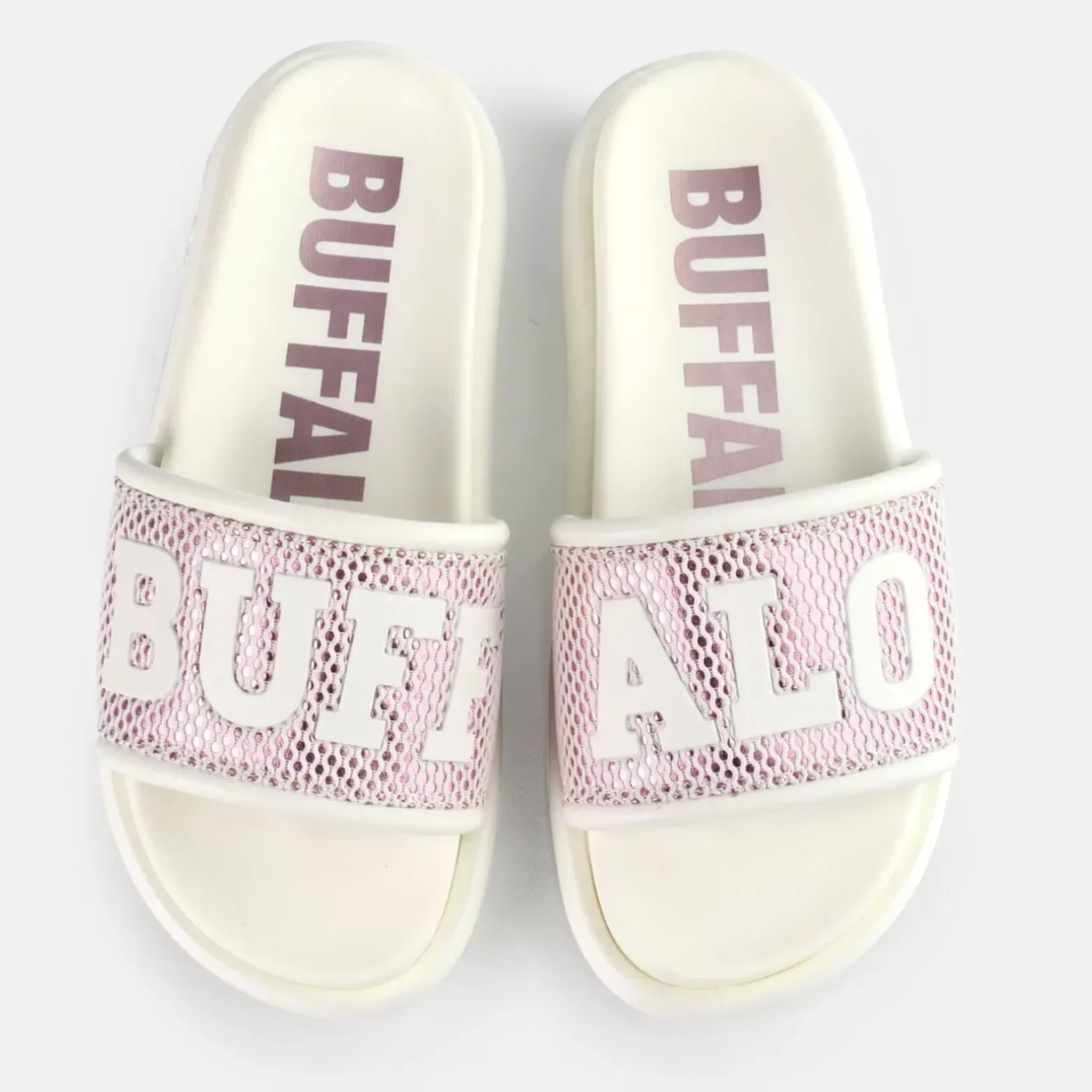 Shop BUFFALO Rey Mules Veganes Blanc-Mauve Violet