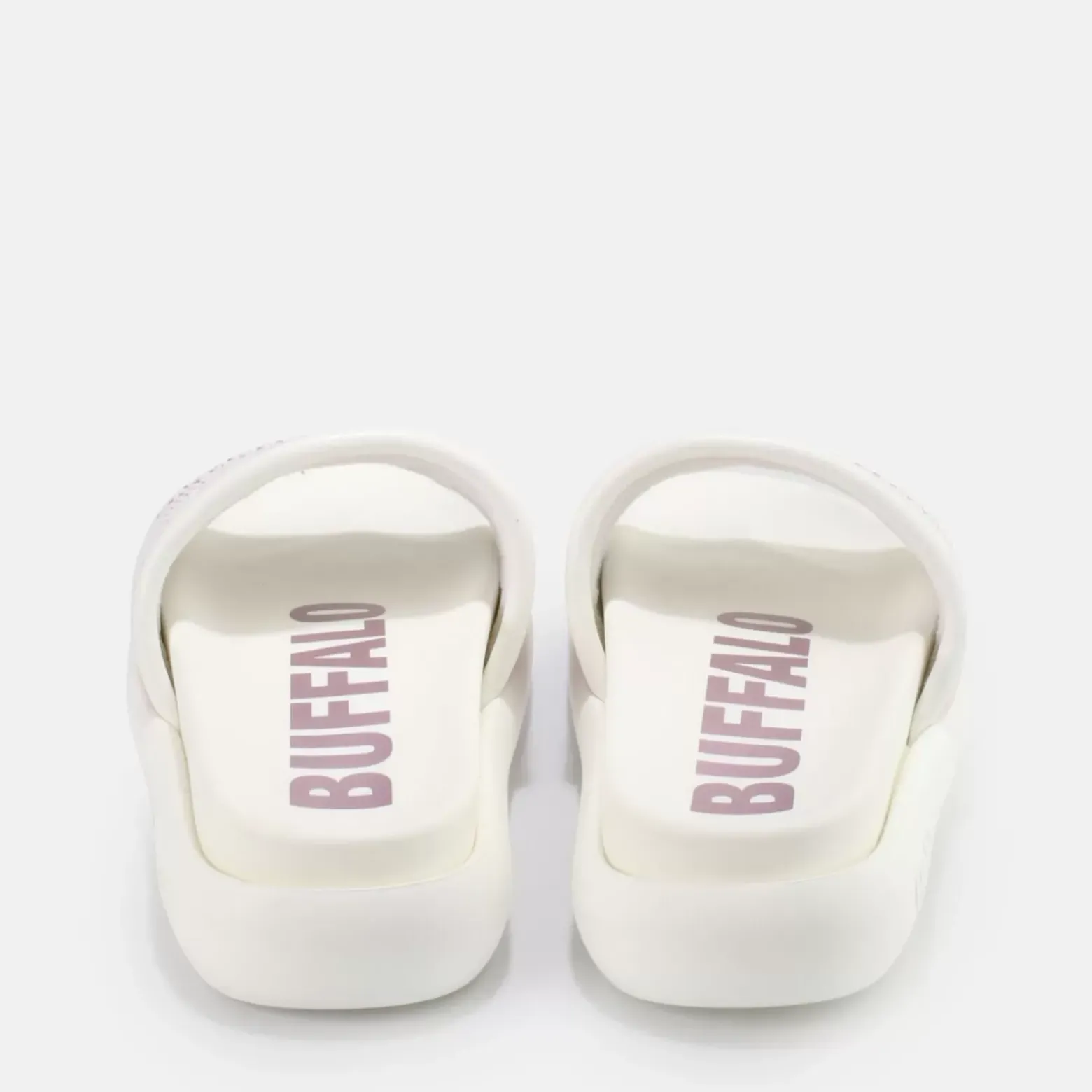 Shop BUFFALO Rey Mules Veganes Blanc-Mauve Violet