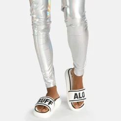 Fashion BUFFALO Rey Mules Veganes Blanc-Noir Noir-Blanc