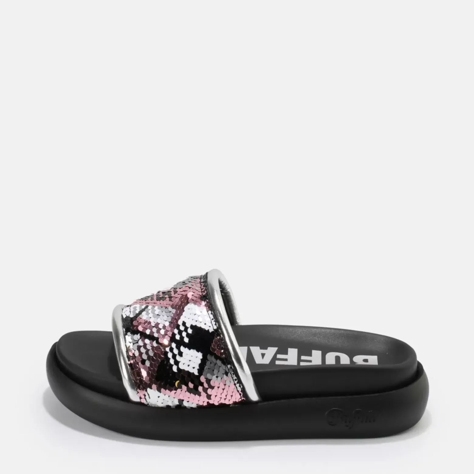 Online BUFFALO Rey Mules Veganes-Argente Noir