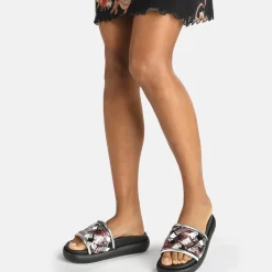 Online BUFFALO Rey Mules Veganes-Argente Noir