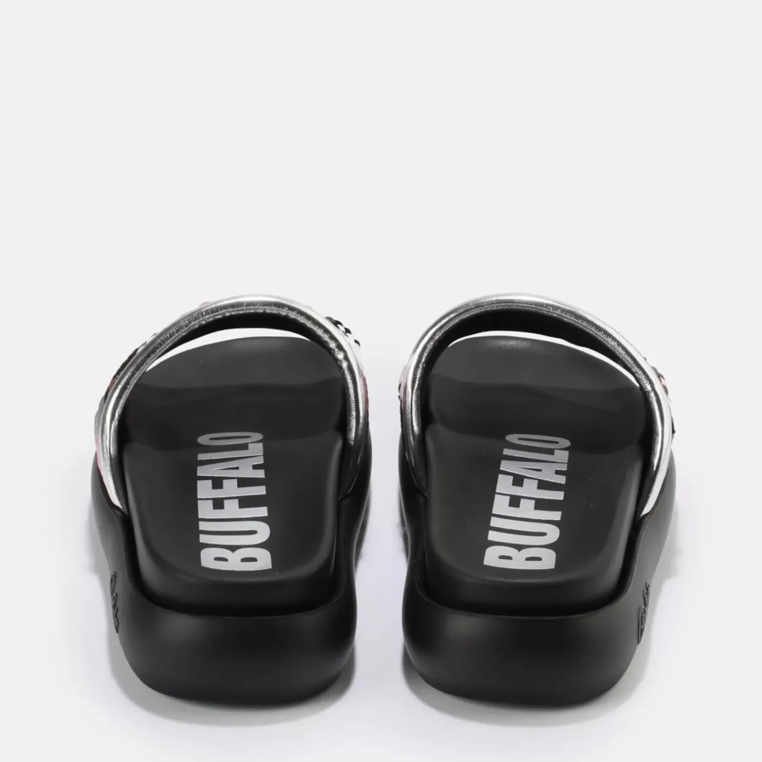 Online BUFFALO Rey Mules Veganes-Argente Noir