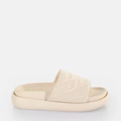 Online BUFFALO Rey Quilt 2 Claquettes De Piscine A Plateforme Veganes Creme