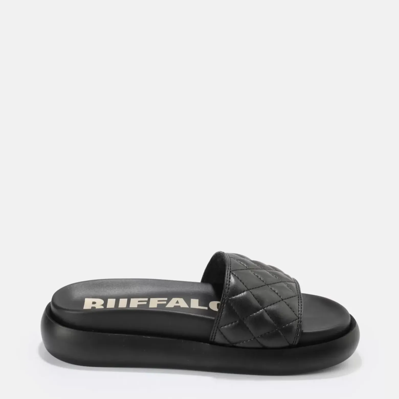 Fashion BUFFALO Rey Quilt Mules Veganes Noir