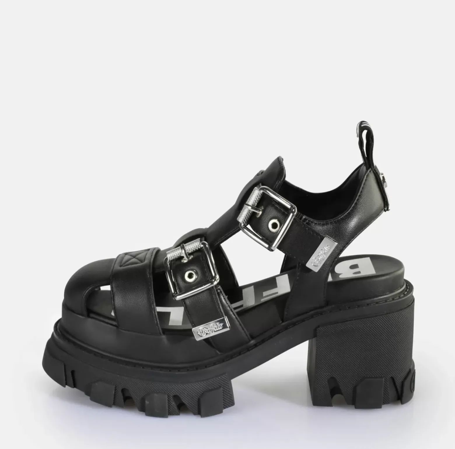 Store BUFFALO Riot Trawl Sandales A Talon Veganes Noir