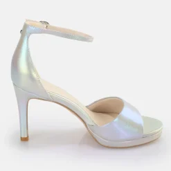 New BUFFALO Ronja Sandales A Talon Vegan Mermaid Blanc/Mermaid