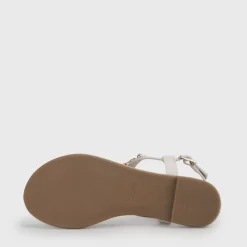 Outlet BUFFALO Rosalie Sandales Plates Veganes Similicuir Suede Et Corail Beige