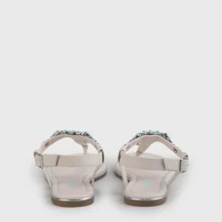 Sale BUFFALO Rosalie Sandales Plates Veganes Similicuir Suede/Vert Clair Beige