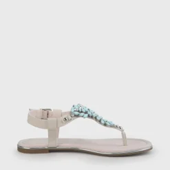 Sale BUFFALO Rosalie Sandales Plates Veganes Similicuir Suede/Vert Clair Beige