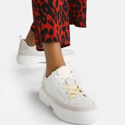 Sale BUFFALO Rse Fox Lo Baskets Veganes Blanc Rose Vif