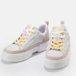 Sale BUFFALO Rse Fox Lo Baskets Veganes Blanc Rose Vif