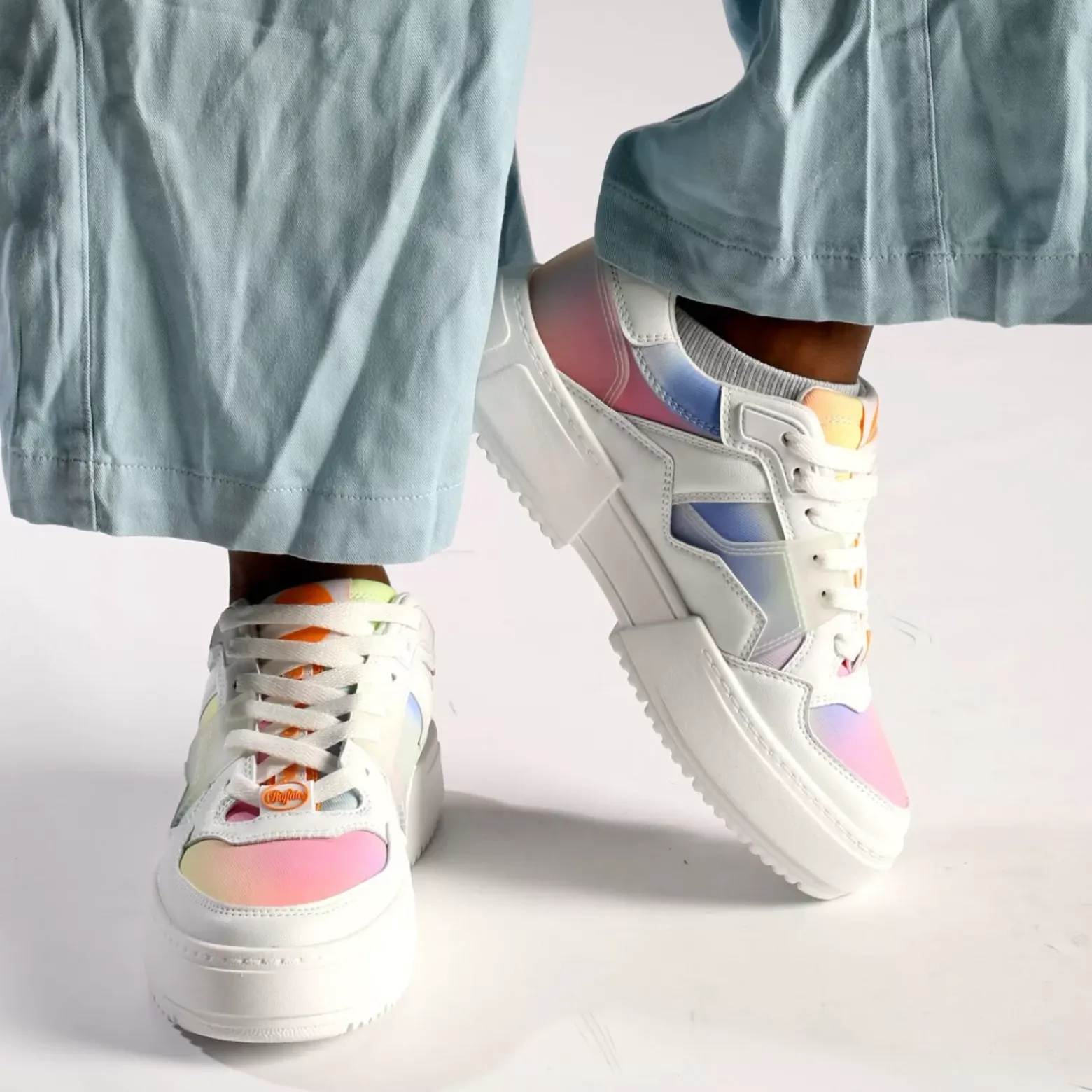 Online BUFFALO Rse V2 Baskets Basses Veganes Tie Dye Corail/ Vert