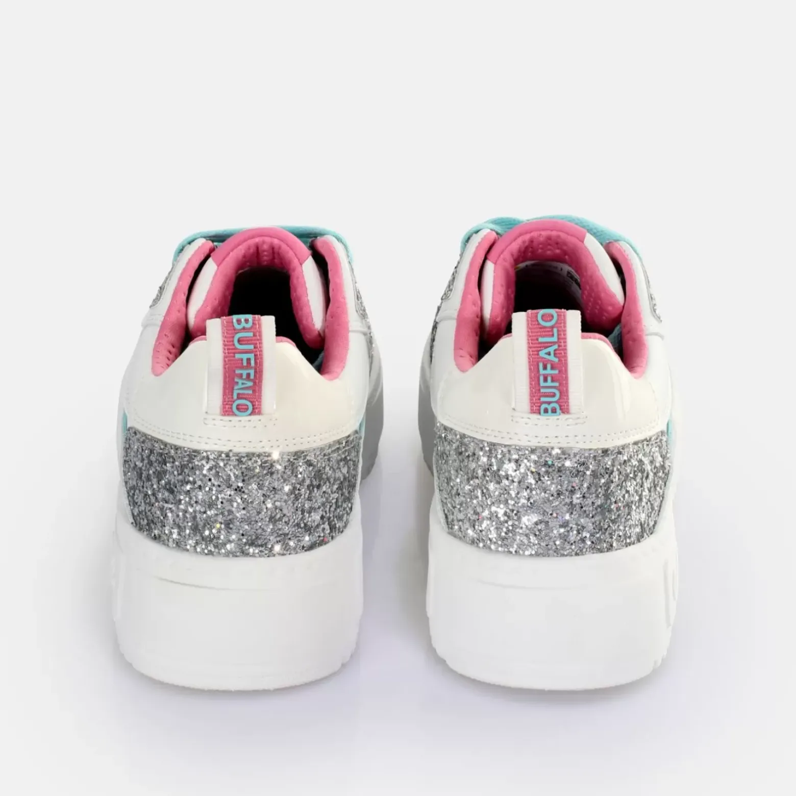 Clearance BUFFALO Rse V2 Baskets Basses Veganes Blanc/Argente Silber/Weis