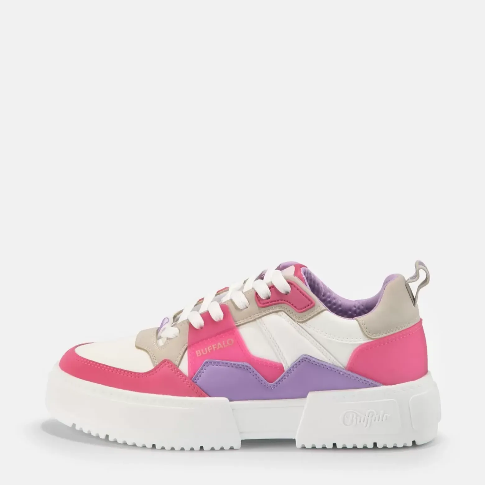 Fashion BUFFALO Rse V2 Baskets Basses Veganes Blanc/ /Rose Violet