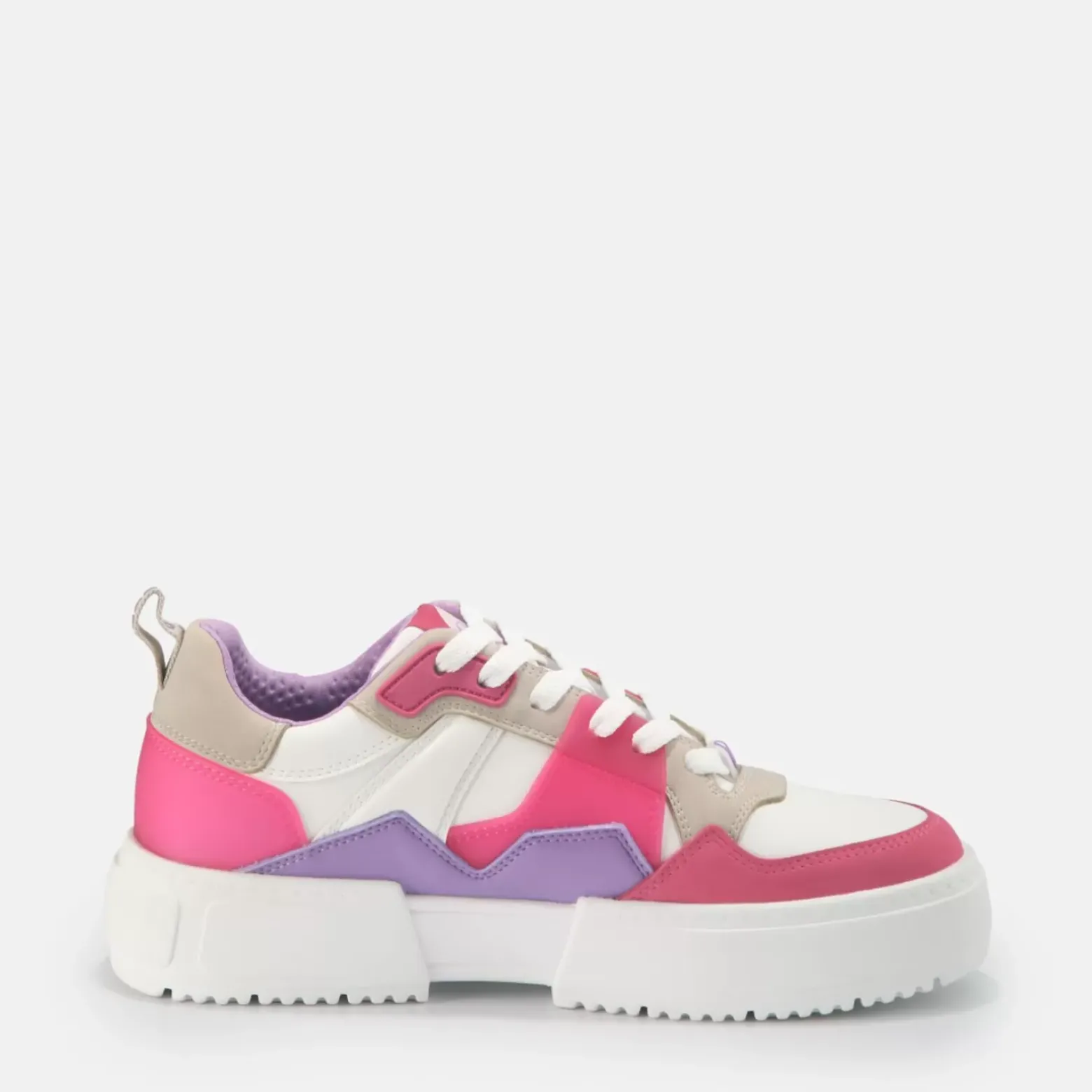 Fashion BUFFALO Rse V2 Baskets Basses Veganes Blanc/ /Rose Violet