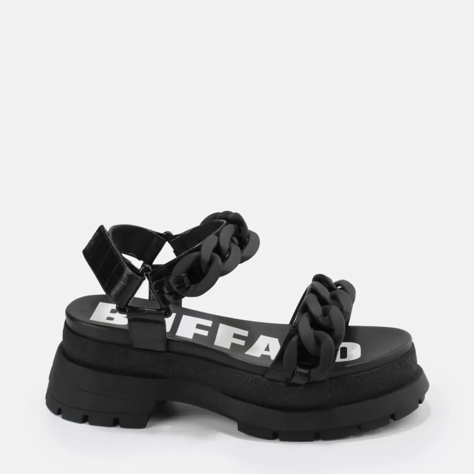 Best BUFFALO Rude Chain Sandales A Plateforme Veganes Noir