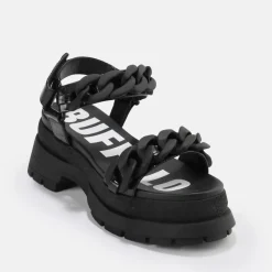Best BUFFALO Rude Chain Sandales A Plateforme Veganes Noir