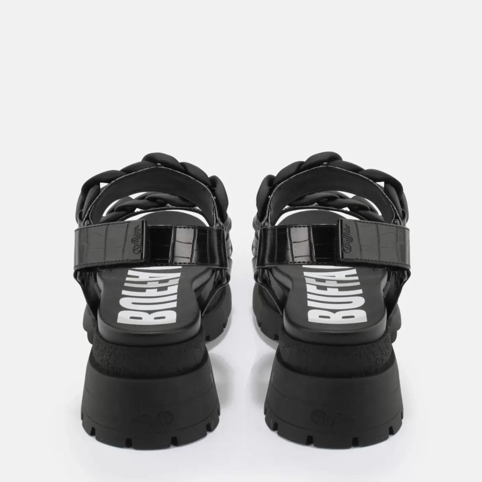 Best BUFFALO Rude Chain Sandales A Plateforme Veganes Noir