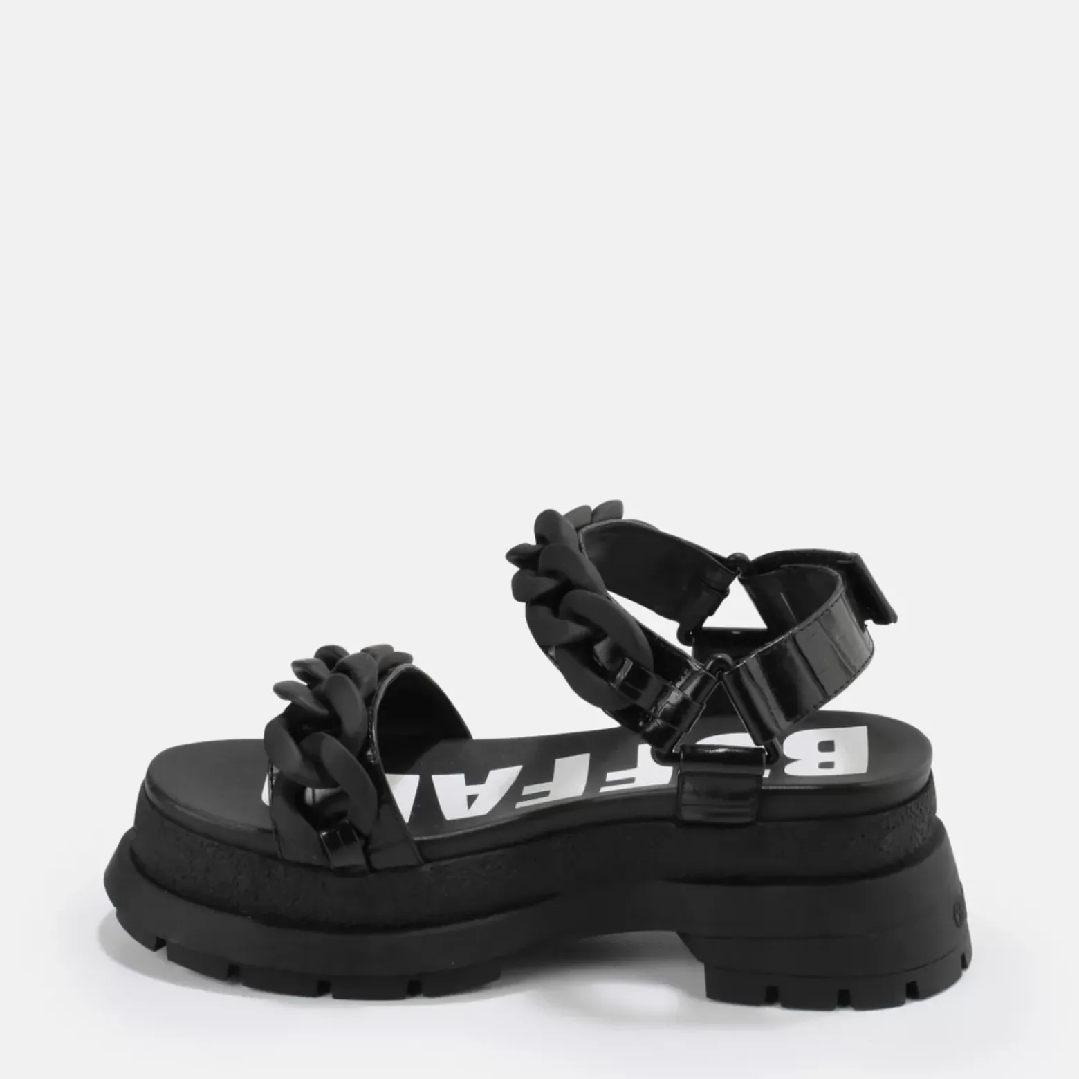 Best BUFFALO Rude Chain Sandales A Plateforme Veganes Noir