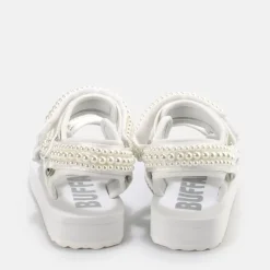 Cheap BUFFALO Sage Pearl Sandales A Plateforme Veganes Blanc
