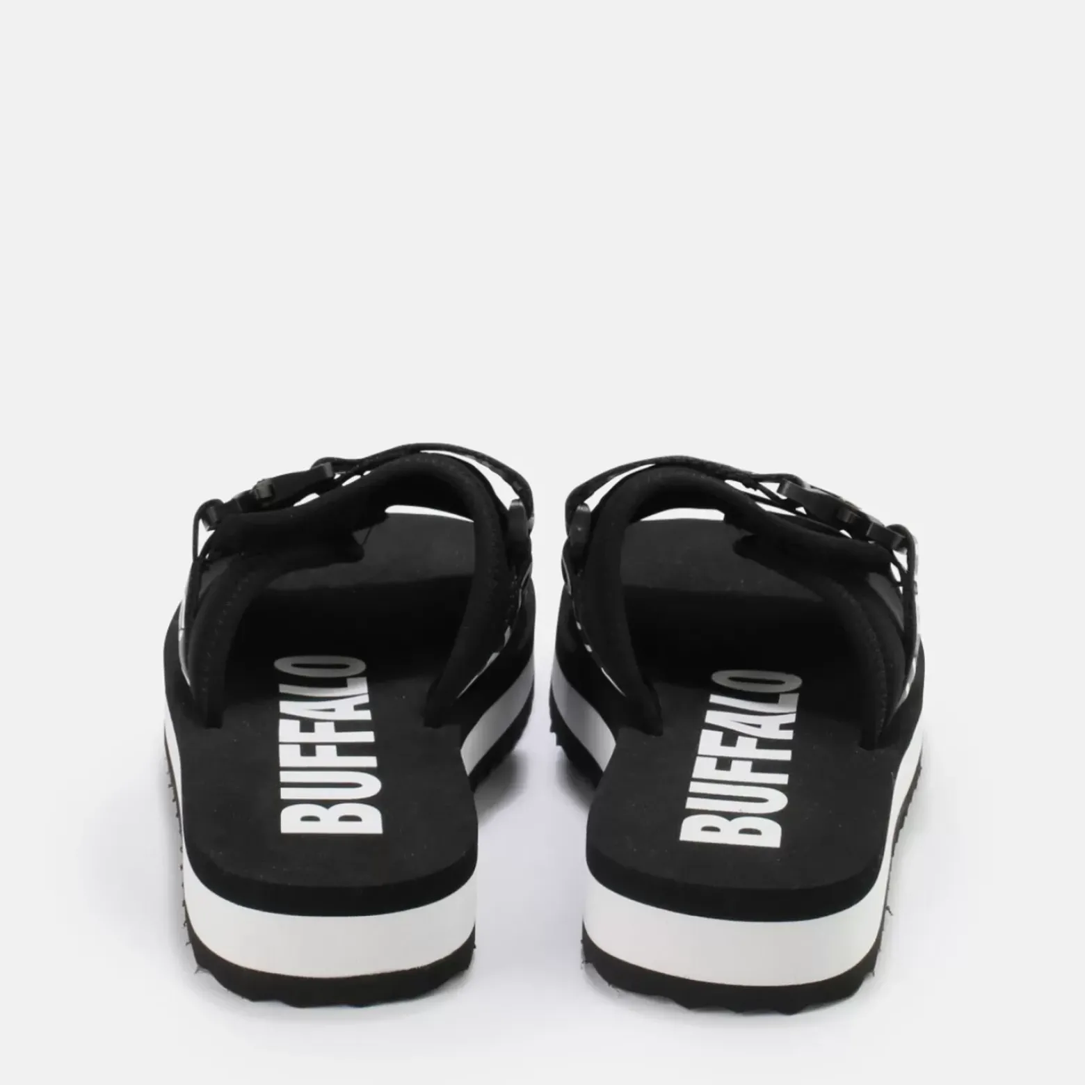 Online BUFFALO Sage Slide Sandales A Plateforme Veganes Noir