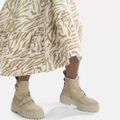 New BUFFALO Sari Bottines Cheville Cuir Suede Beige Multicolore